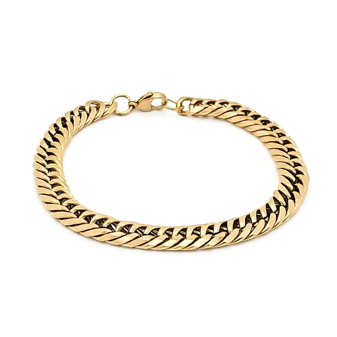18K Gold Filled Unisex Curb Chain & Bracelet Set – Tarnish-Proof Miami Cuban Link Jewelry Set